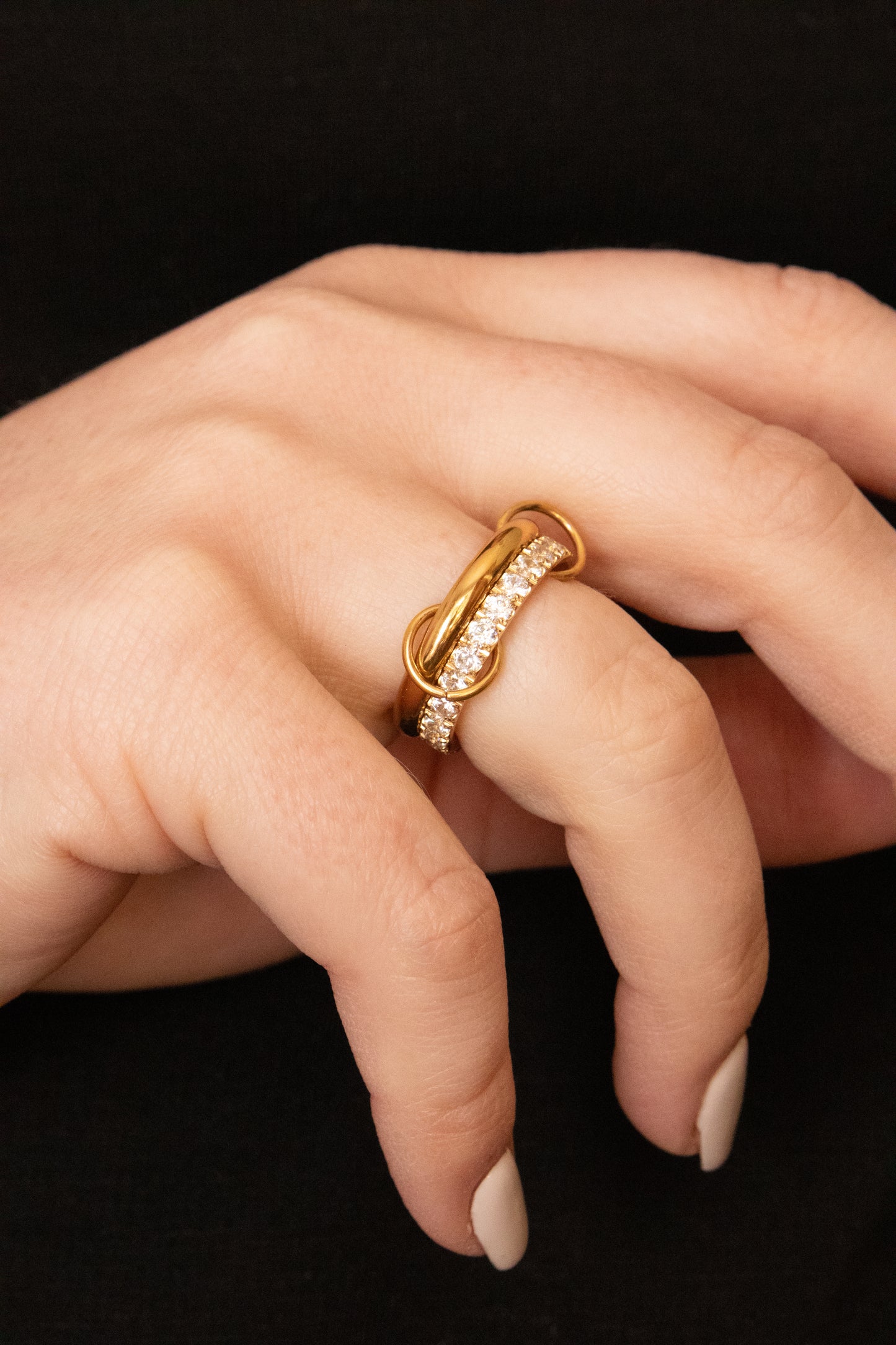 Clear Rhinestone Stack Ring
