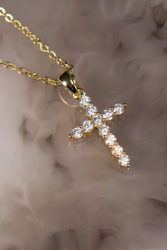 Sparkly cross necklace deals