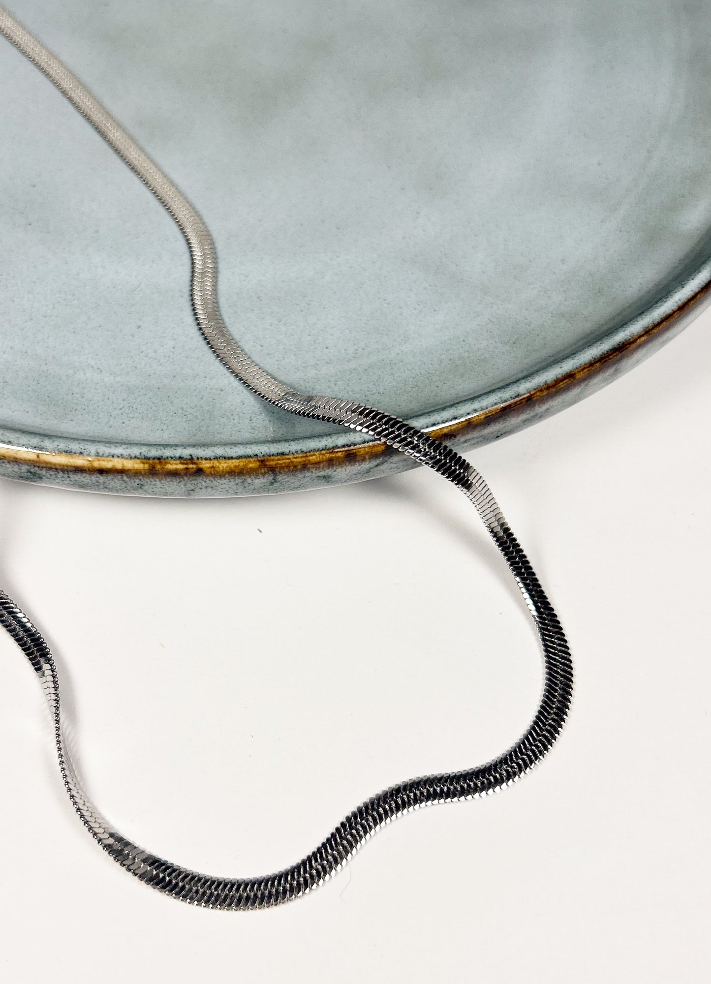 Thick Silver Snake Chain Necklace