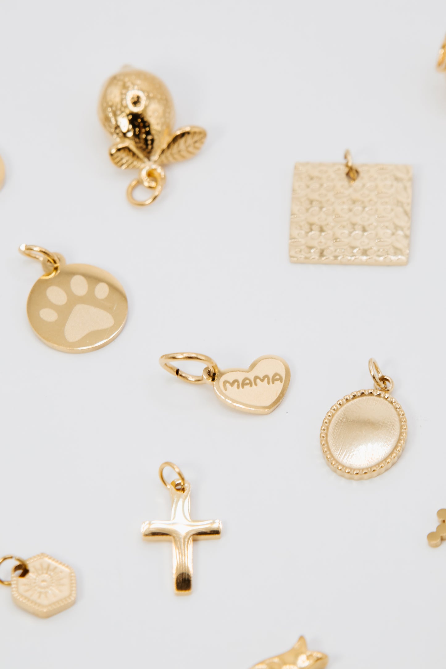 Gold Mom Heart Charm