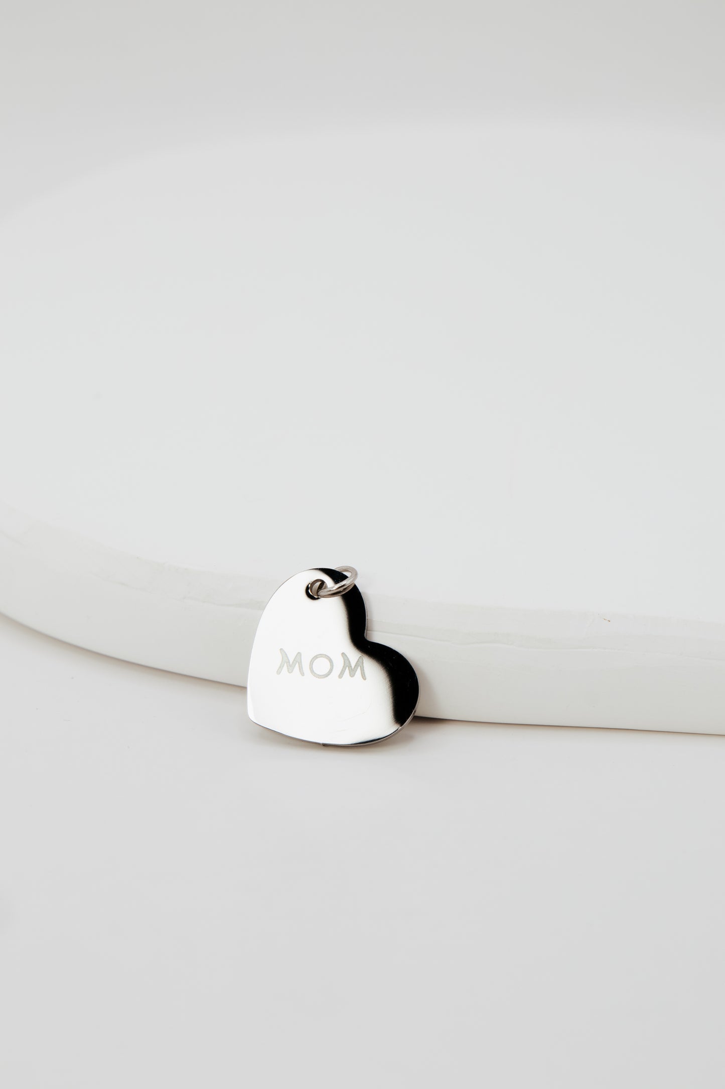 Silver Mom Heart Charm