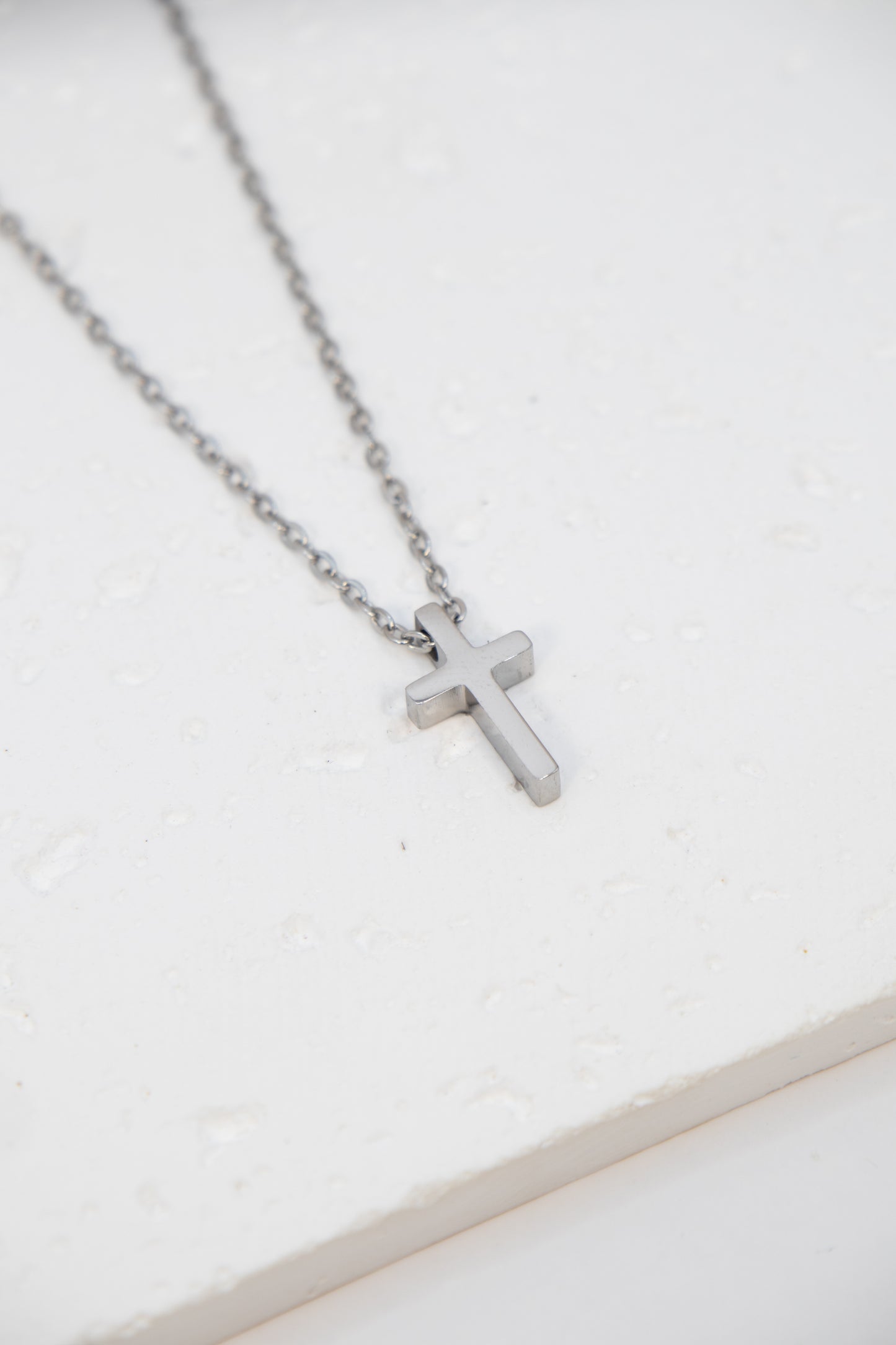 Plain Silver Cross Necklace