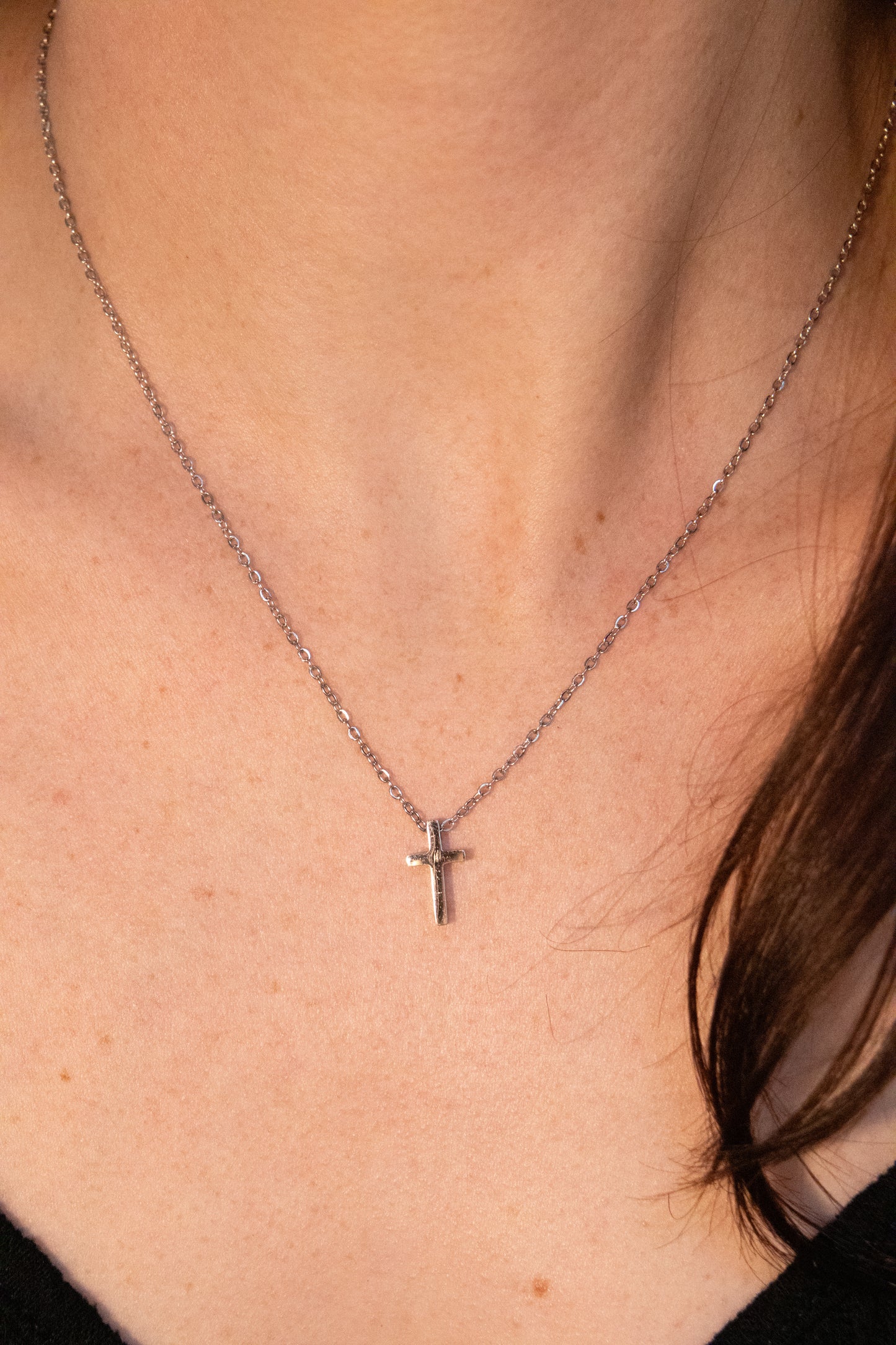Plain Silver Cross Necklace