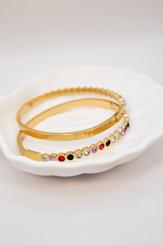 Rainbow Rhinestone Bangle