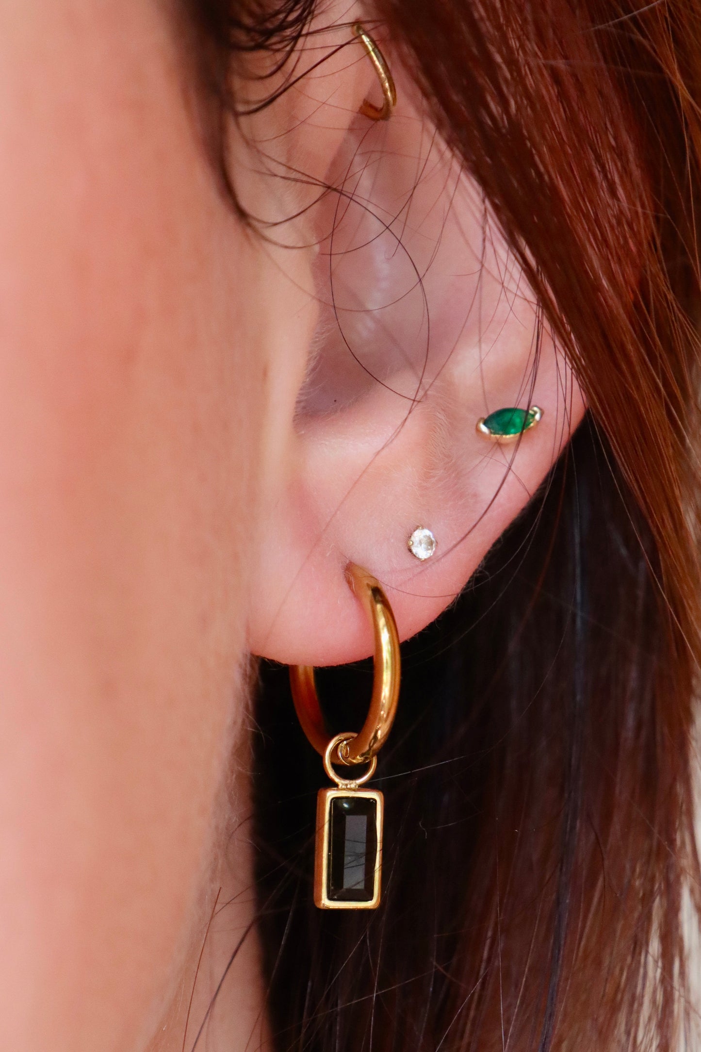 Black Rhinestone Huggies