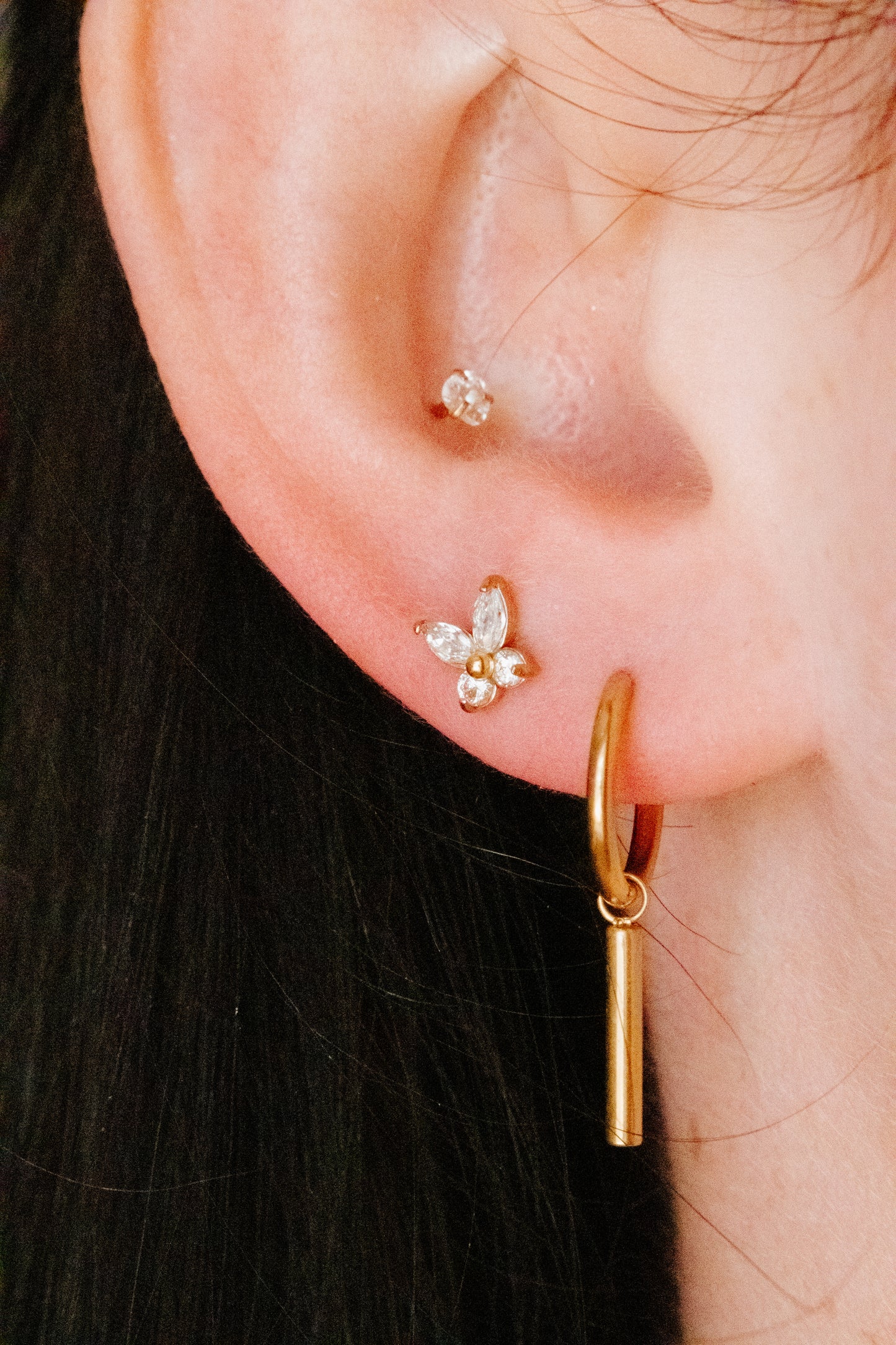 Rhinestone Butterfly Flat Back Stud