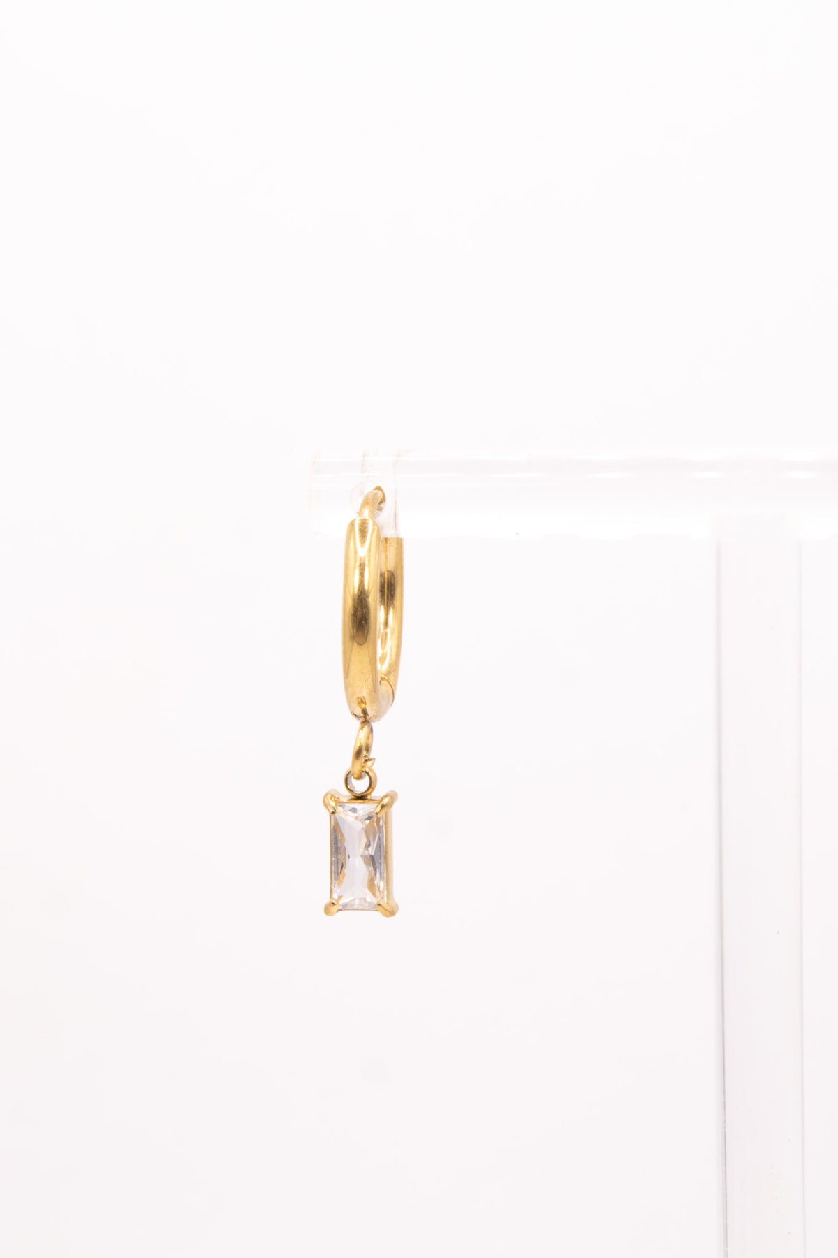 Gold Solo Rhinestone Huggies