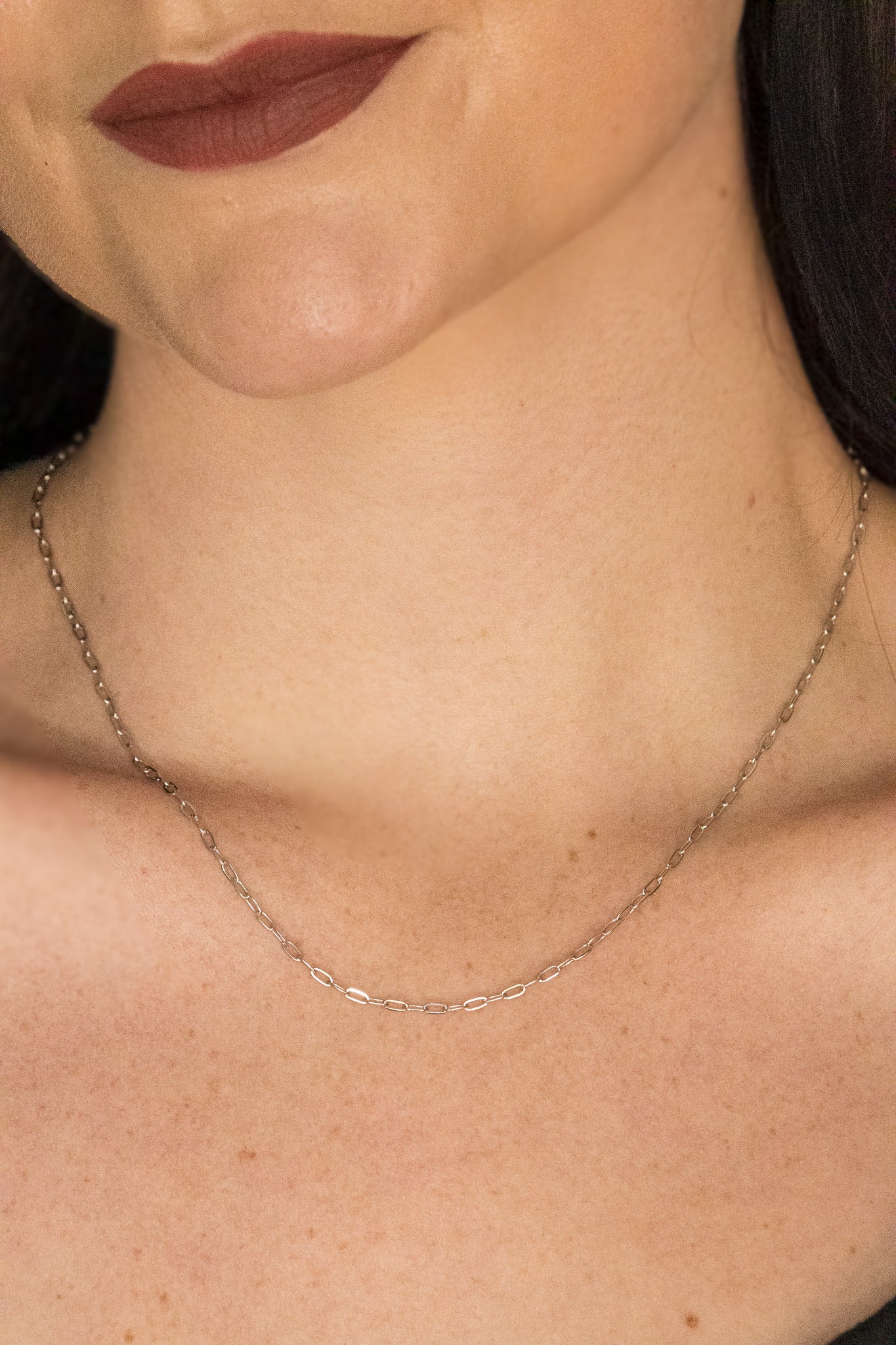Mini Silver Paperclip Necklace
