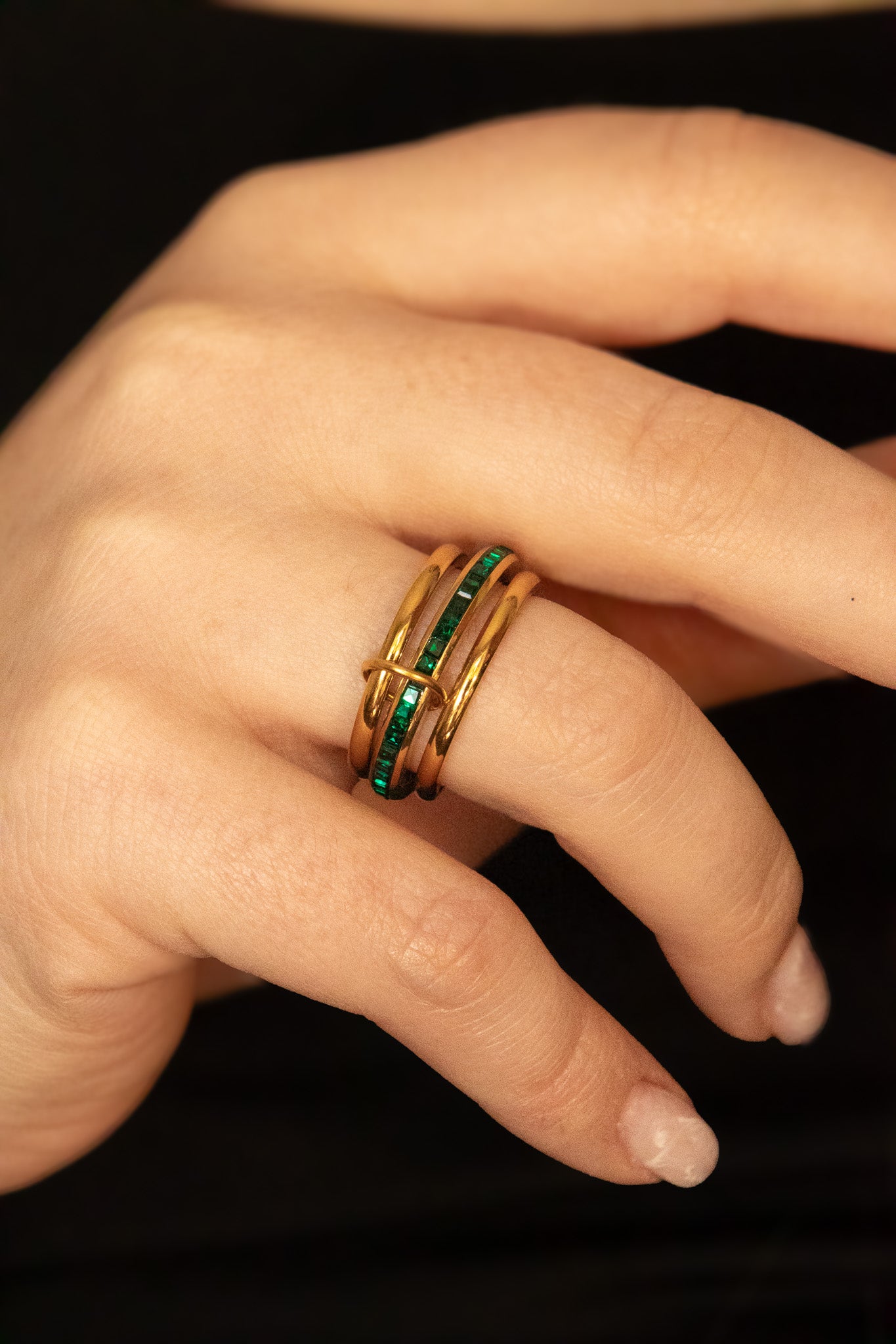 Emerald Stack Ring
