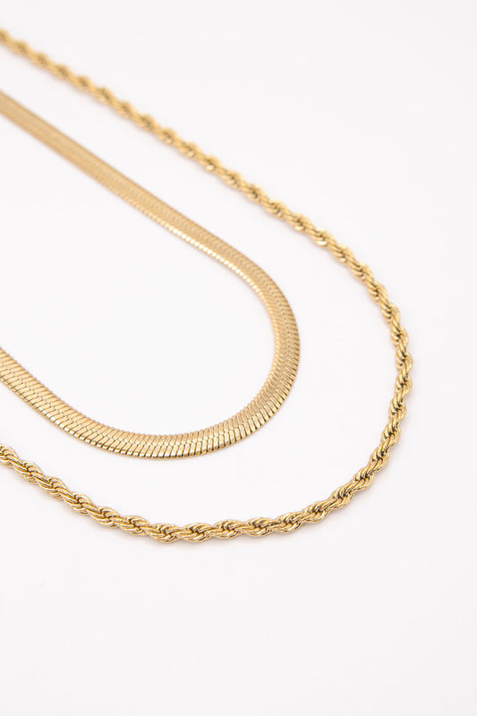 Duo Rolo Snake Chain Necklace