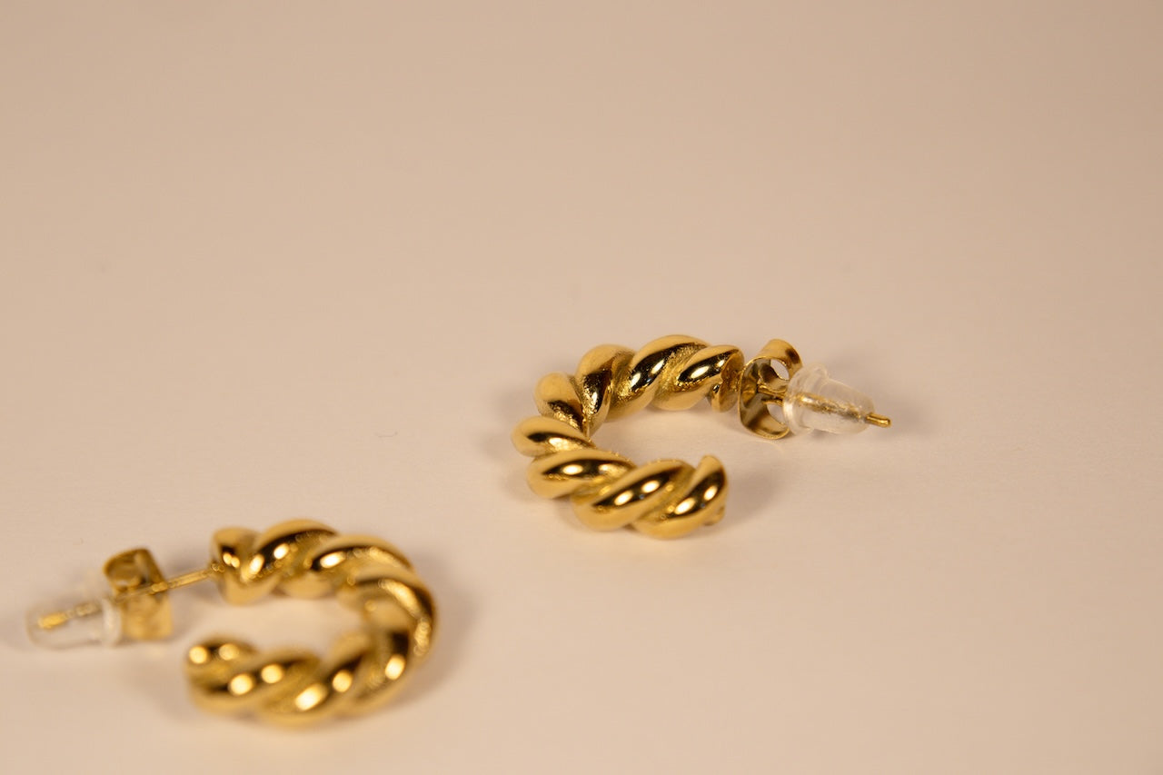 Gold Braid Hoops