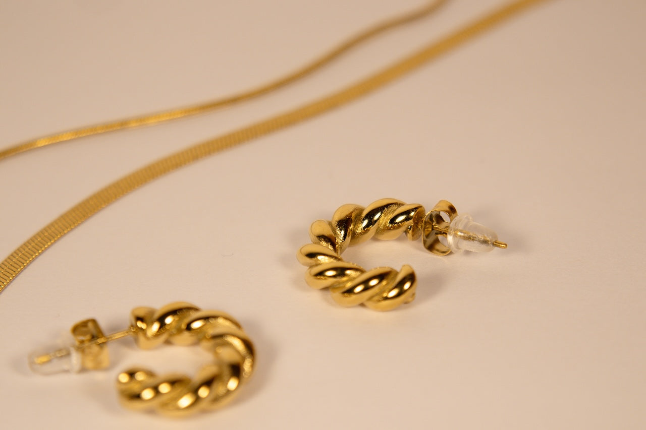 Gold Braid Hoops
