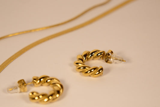 Gold Braid Hoops
