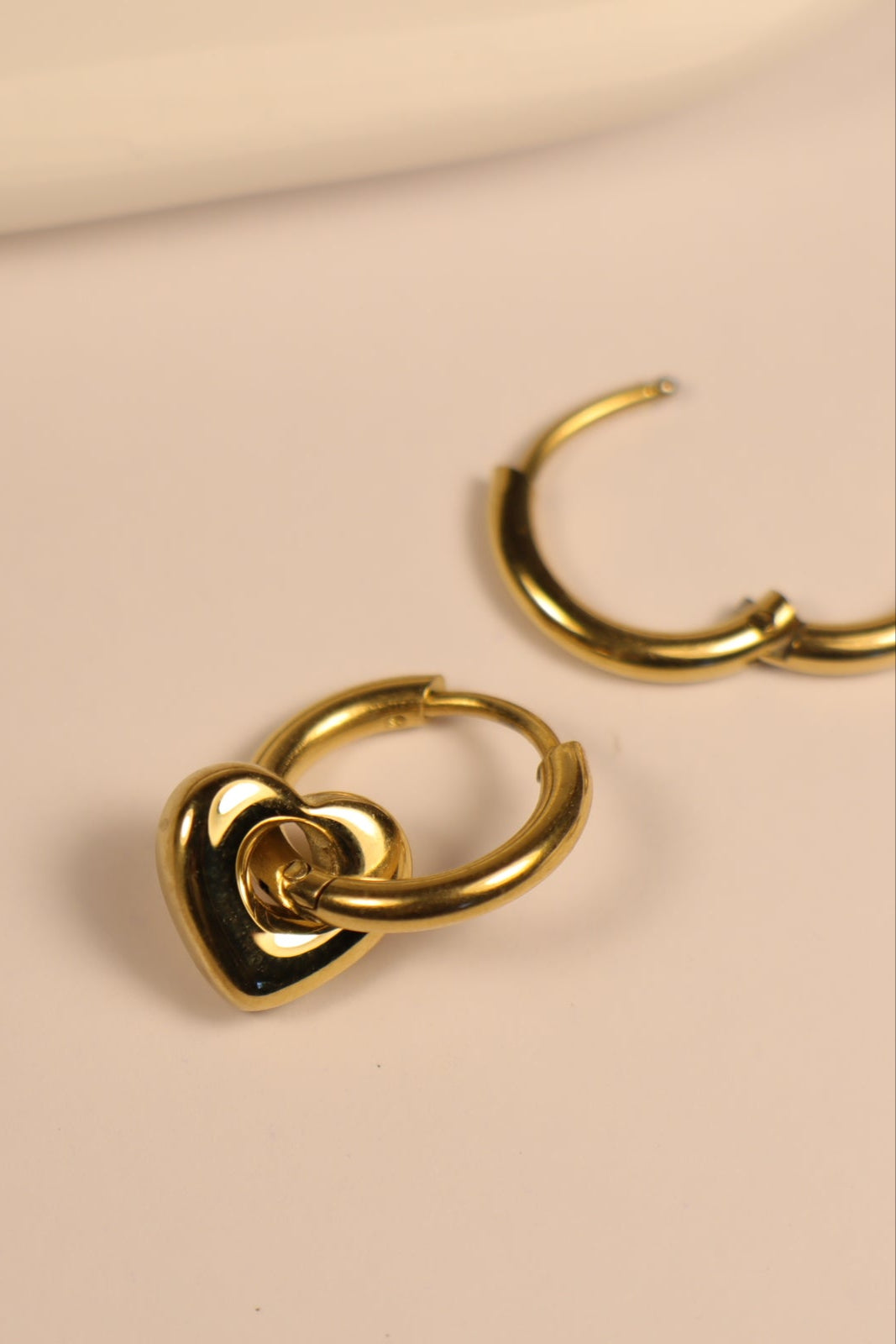 Gold Heart Huggies