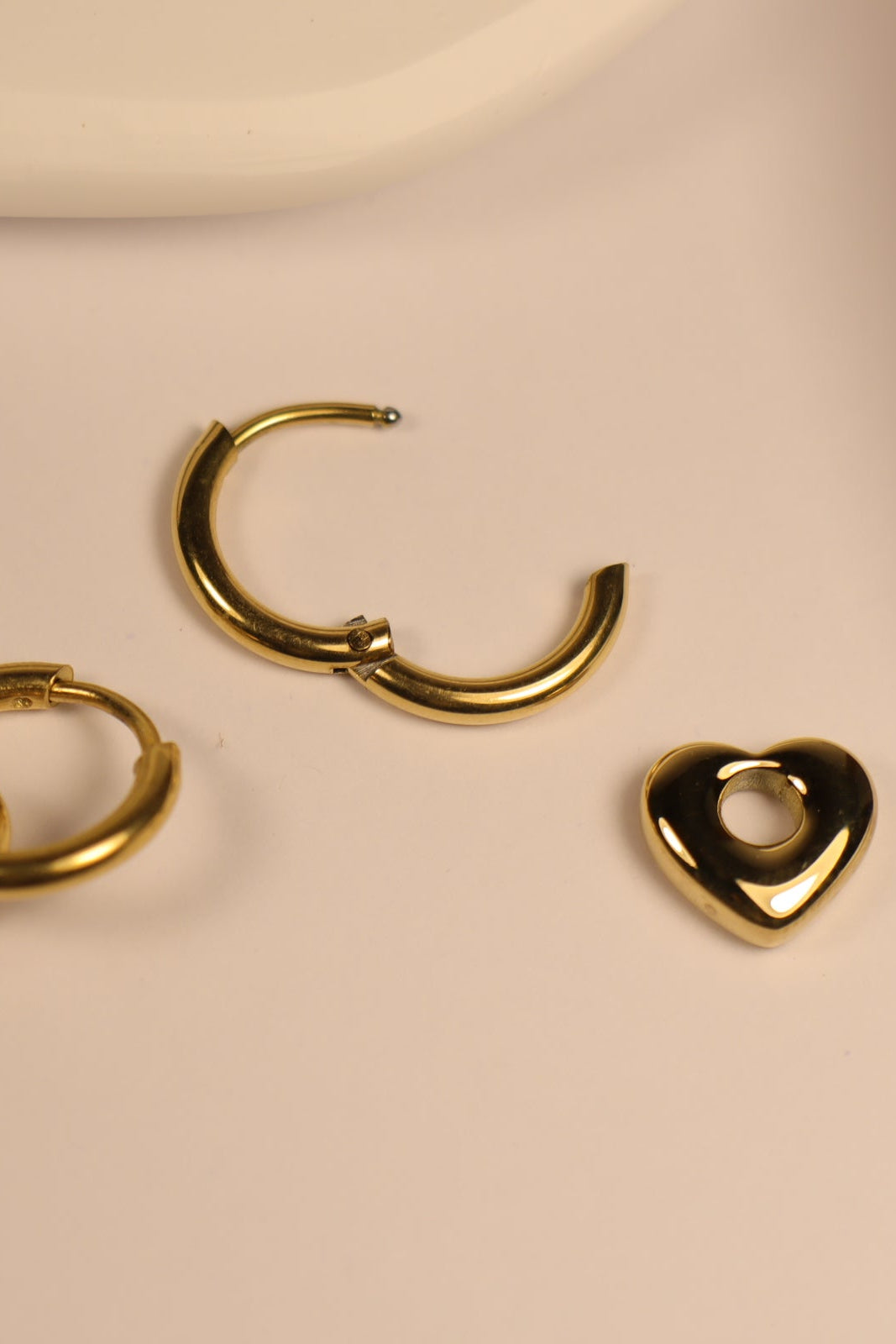 Gold Heart Huggies