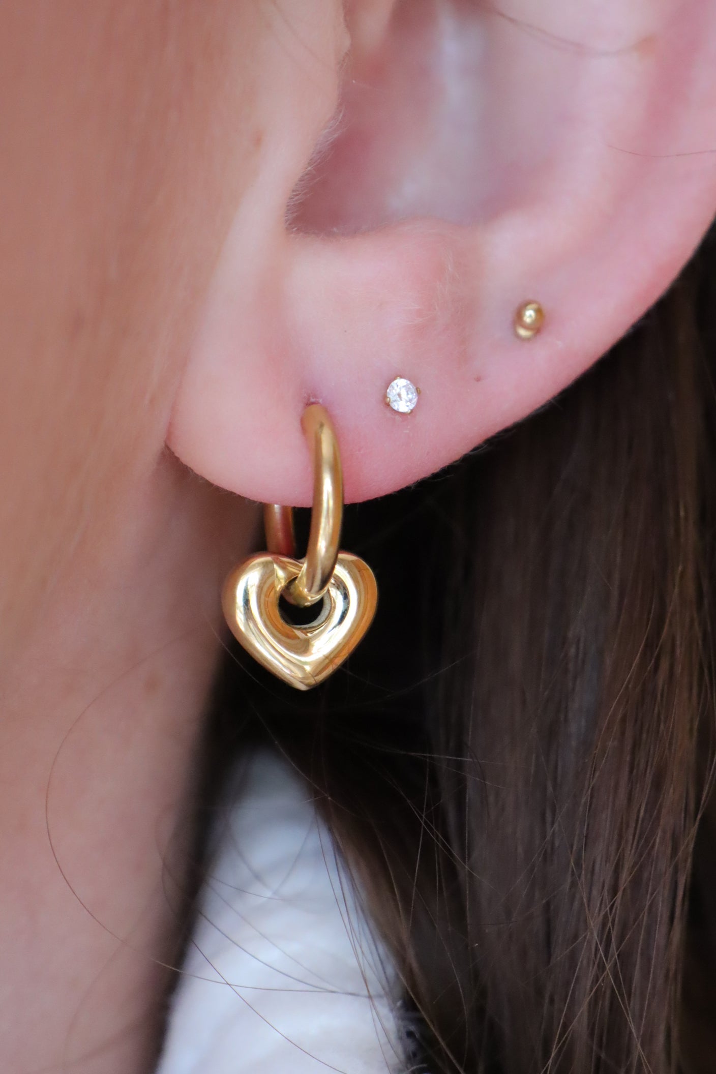 Gold Heart Huggies