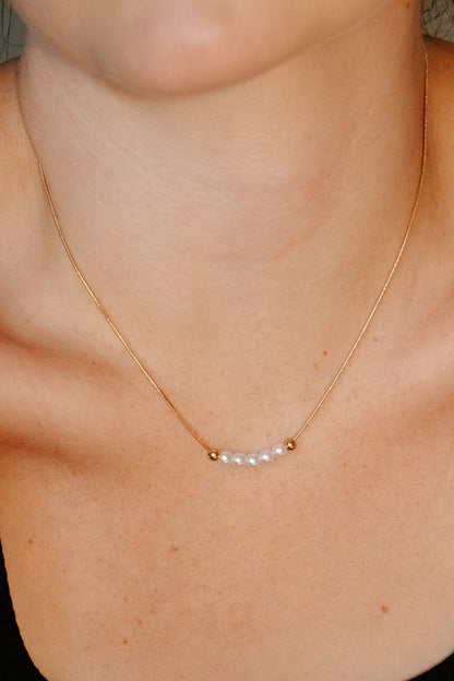 Pearl Row Necklace.