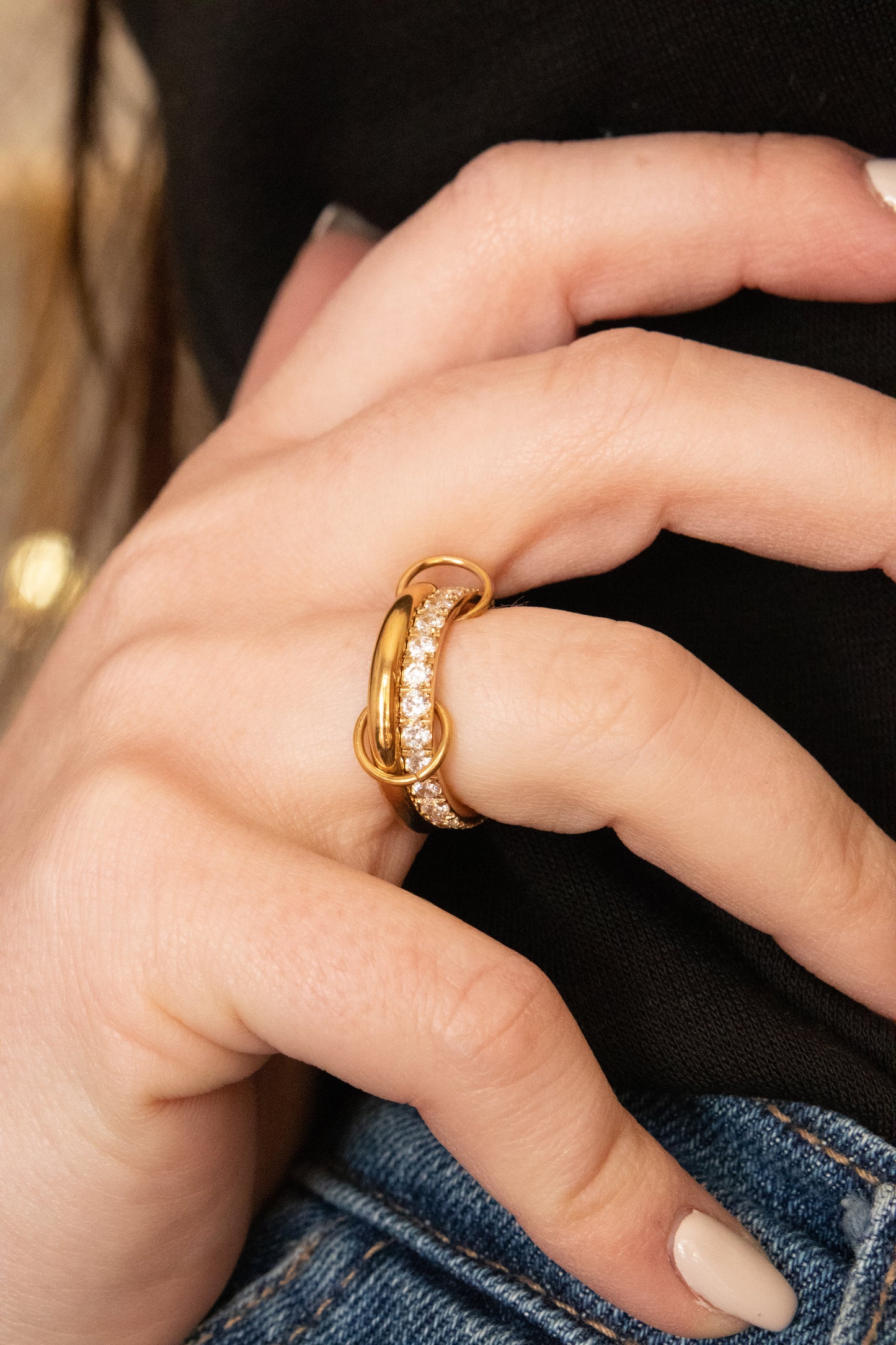 Clear Rhinestone Stack Ring
