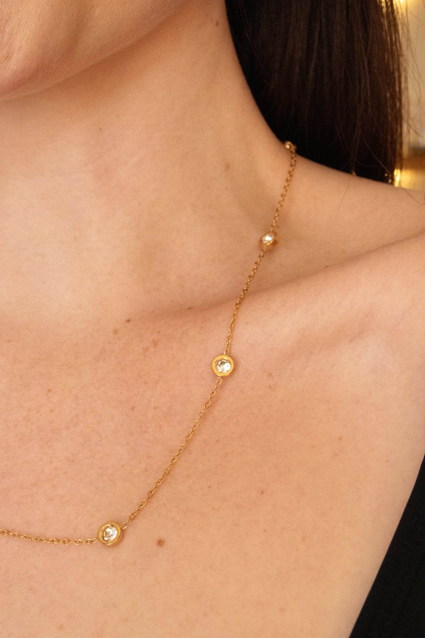 Round Rhinestone Necklace