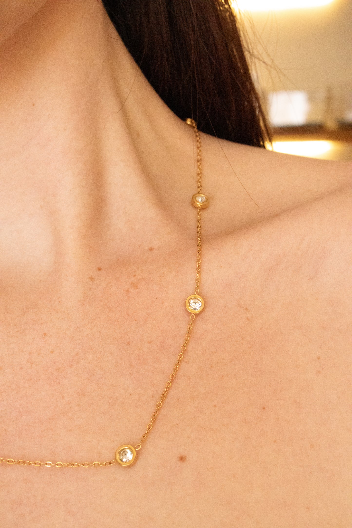 Round Rhinestone Necklace
