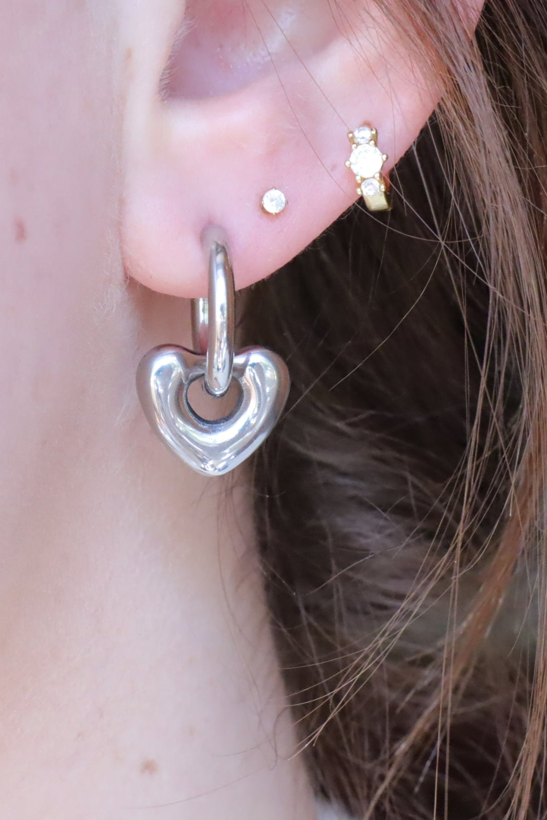 Silver Heart Huggies