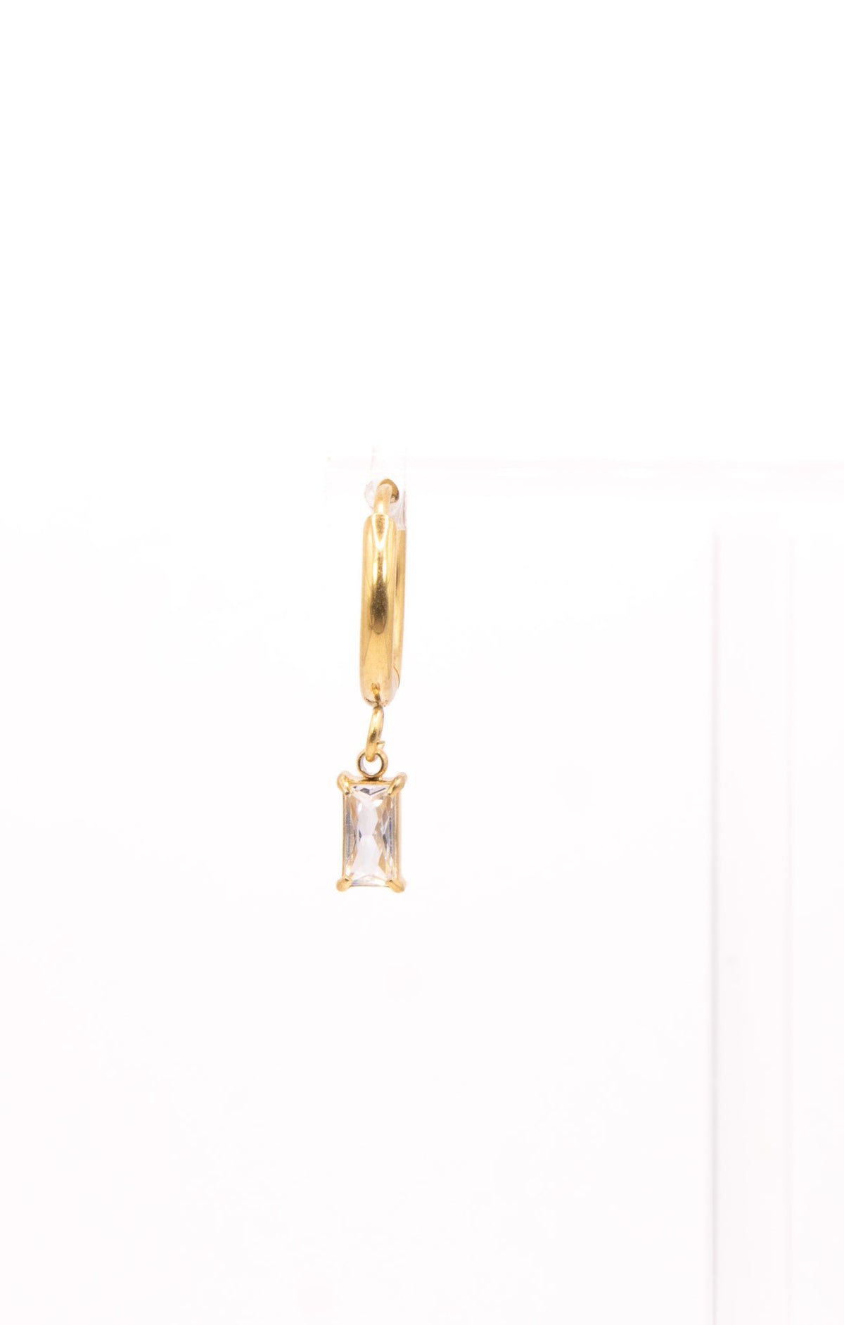 Gold Solo Rhinestone Huggies