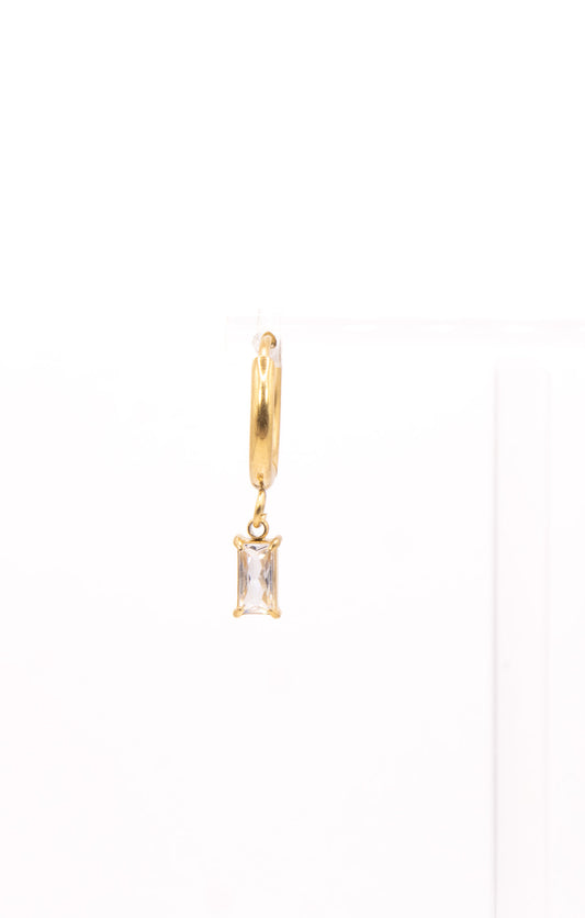 Gold Solo Rhinestone Huggies