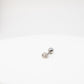 Silver teardrop rhinestone flat back stud earring on a white background