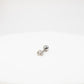 Silver flat back stud earring on a white background
