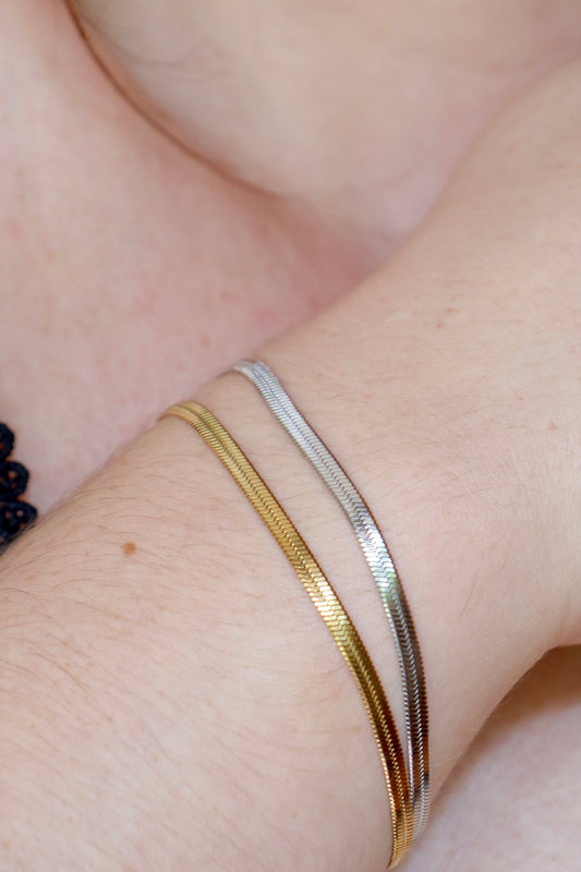 Thick Silver Snake Chain Bracelet
