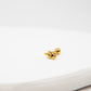 Leaf flower flat back stud earring