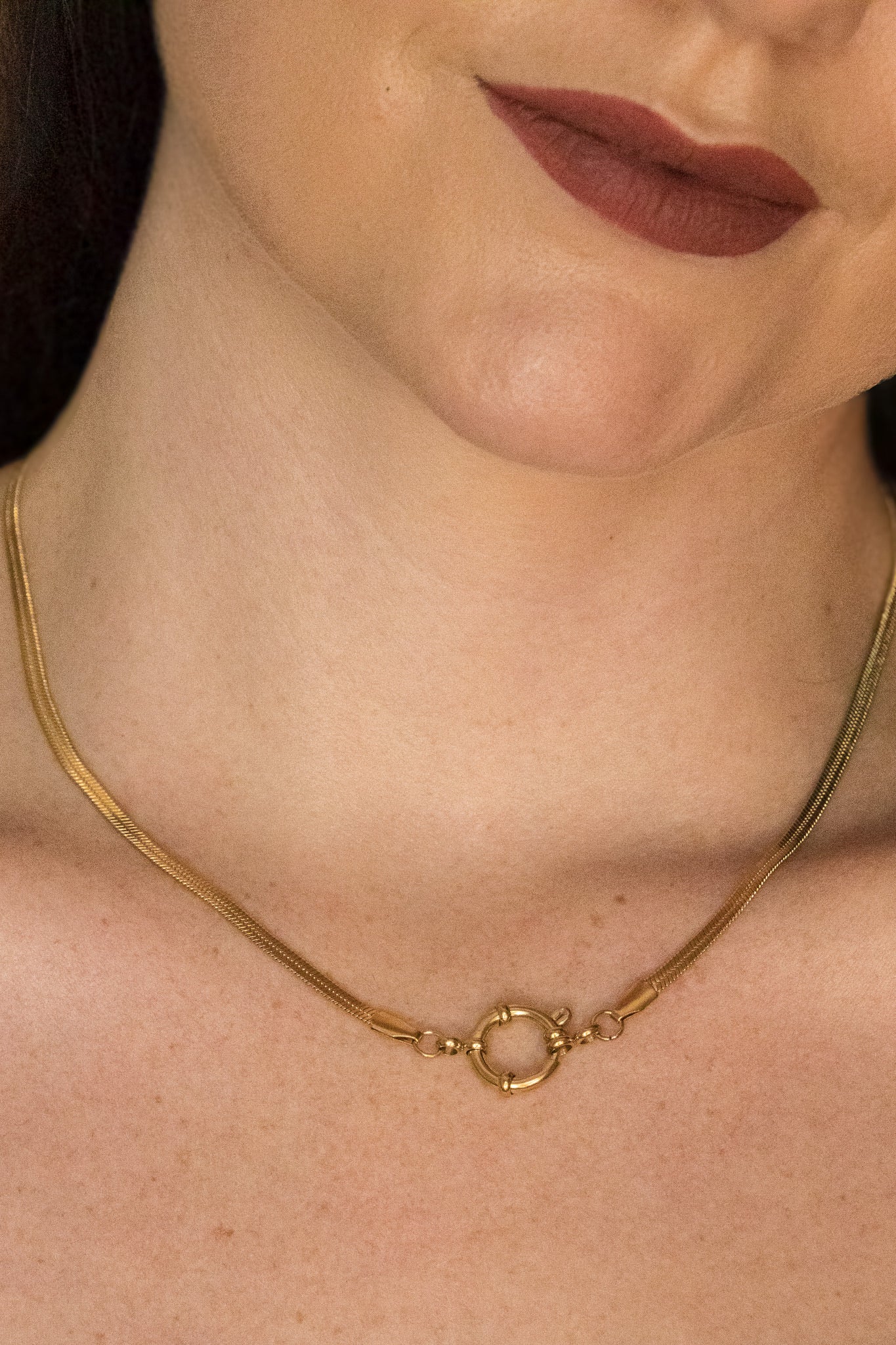 Vintage Clasp Snake Chain Necklace