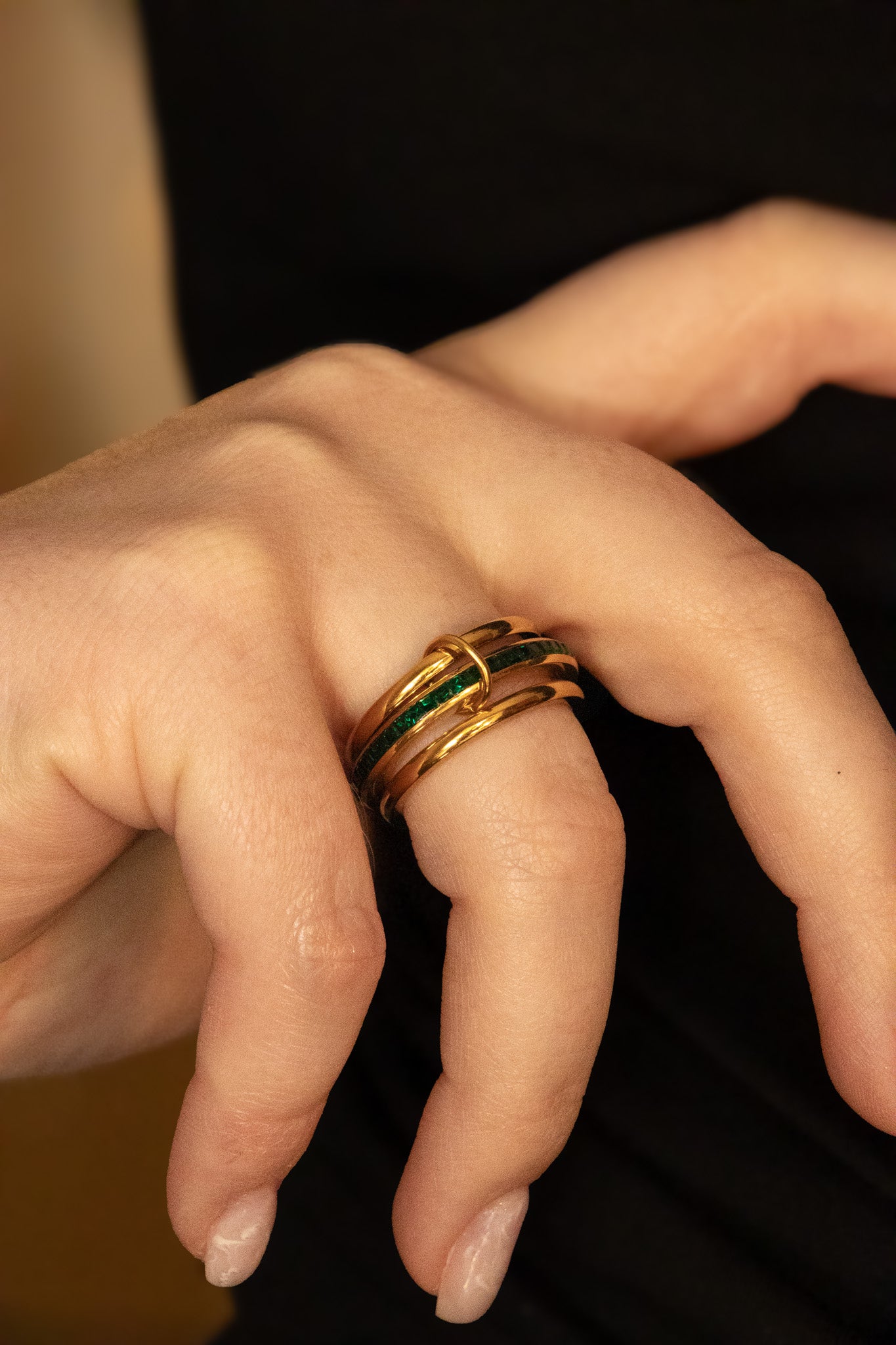 Emerald Stack Ring
