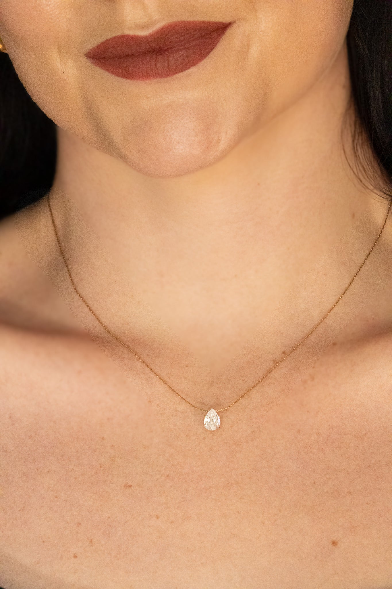 Teardrop Rhinestone Necklace