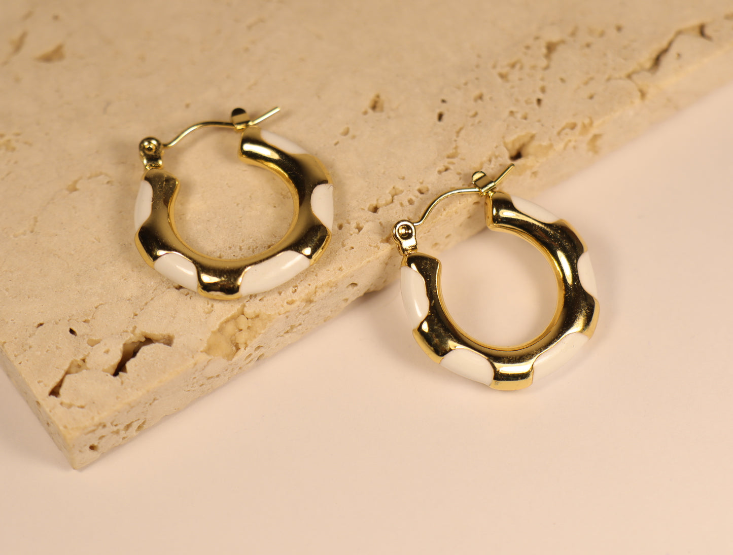 White Dot Hoops