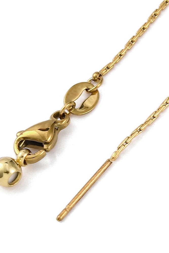 Gold Cable Style Slider Necklace