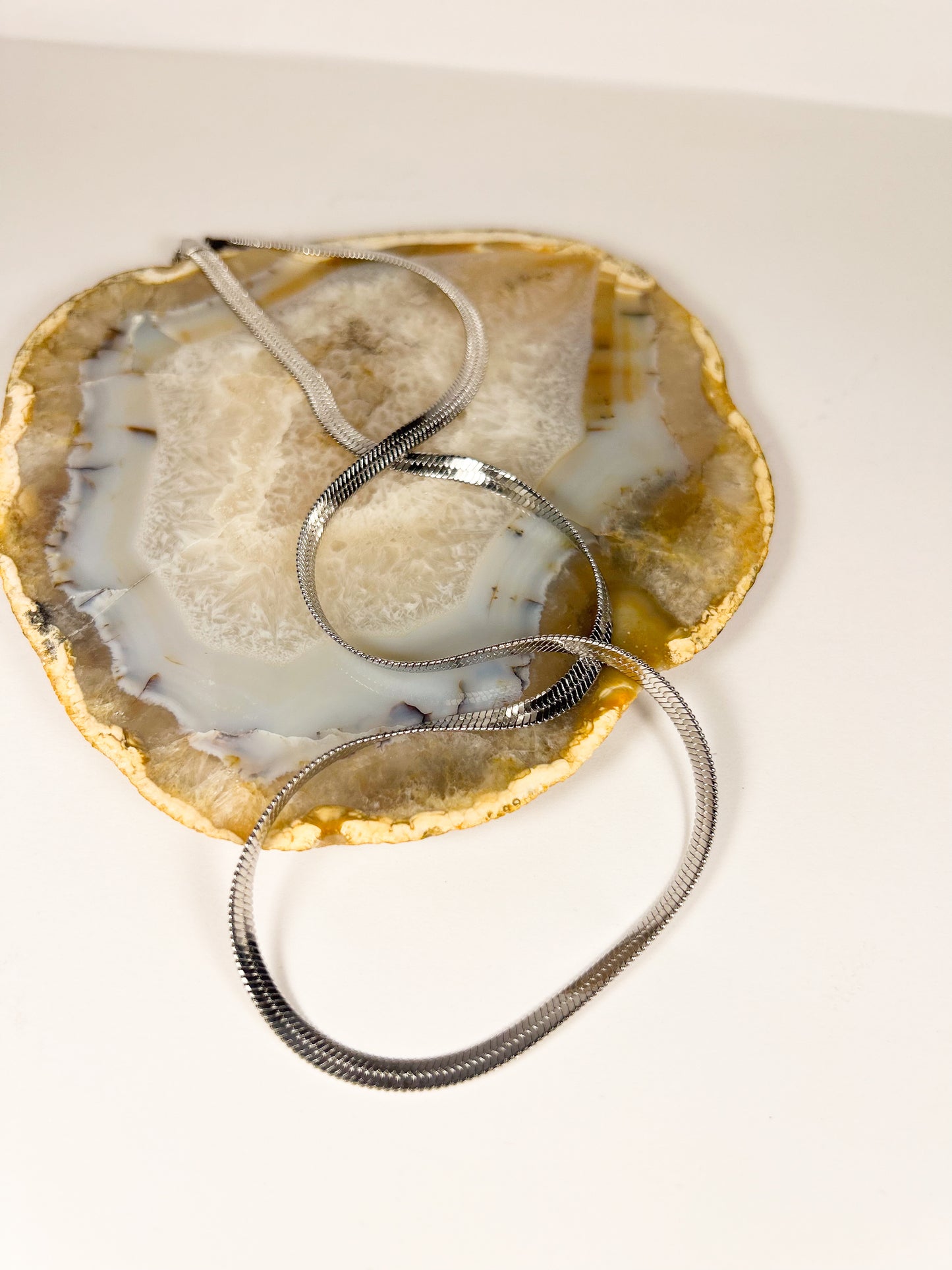 Thick Silver Snake Chain Necklace