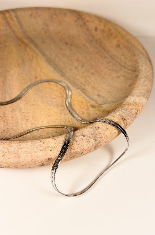 Thick Silver Snake Chain Necklace