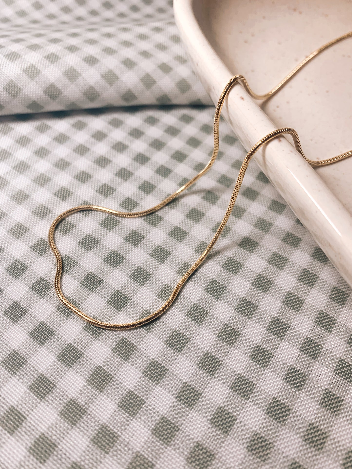 Thin Gold Snake Chain Necklace